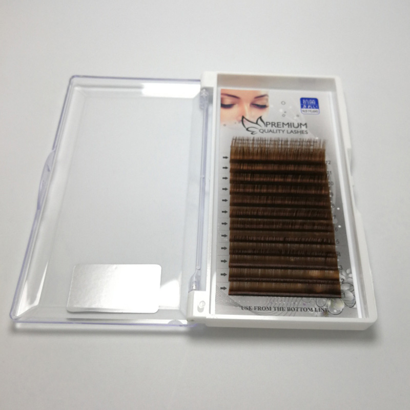 0.05 Brown Private Label Eyelash Extensions Korean Lashes Wholesale